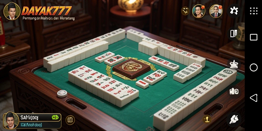Screenshot utama dari DAYAK777 yang menampilkan keseruan gameplay Mahjong.