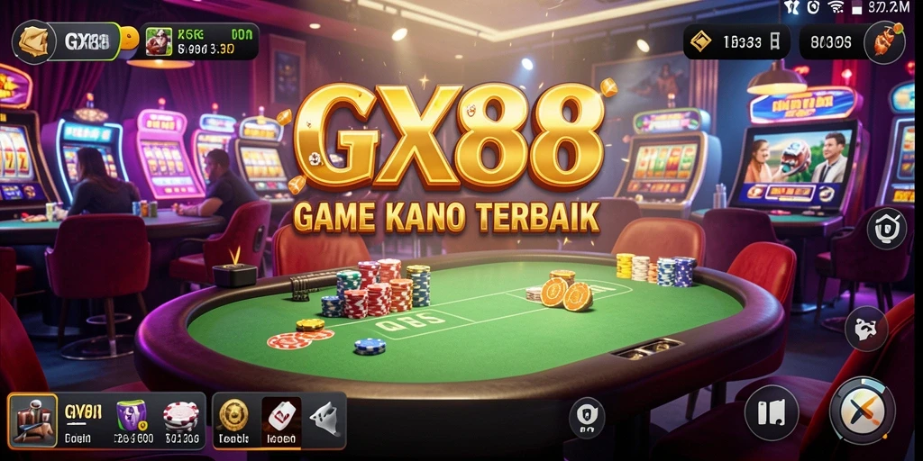 Tampilan gameplay seru dari GX88 dengan aksi kasino yang mendebarkan.