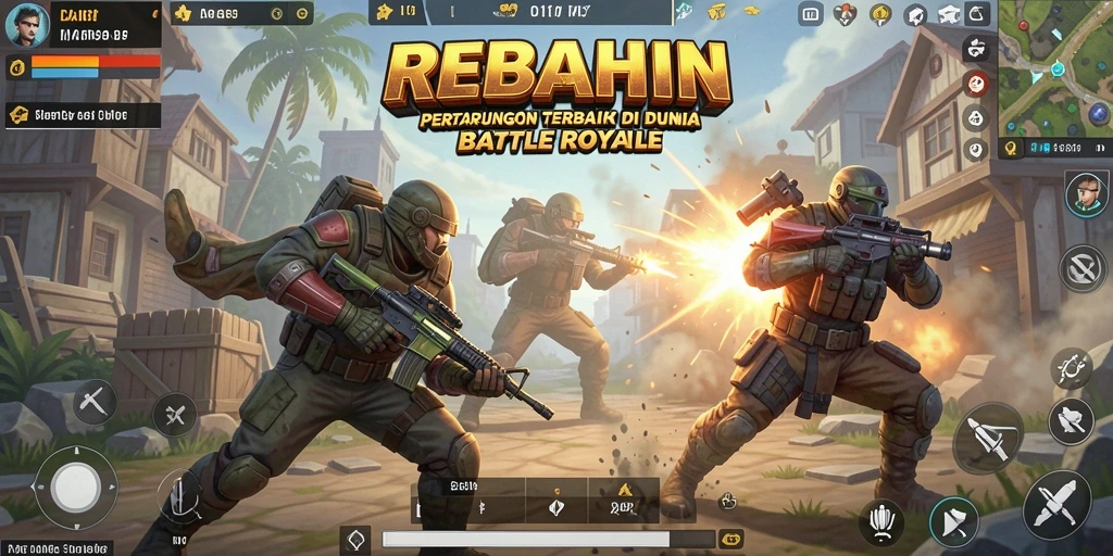 Gameplay seru REBAHIN dalam aksi pertempuran Battle Royale.
