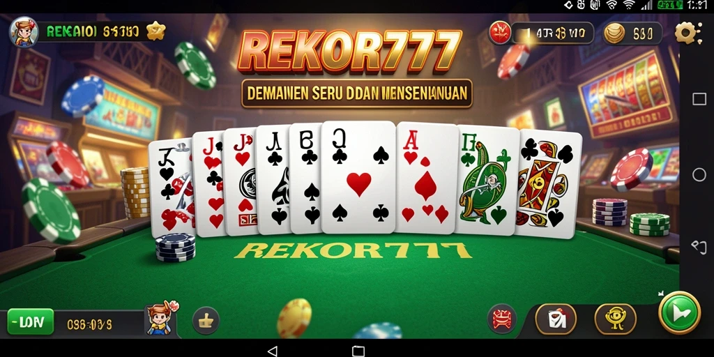 Tampilan gameplay seru dari permainan domino REKOR777.
